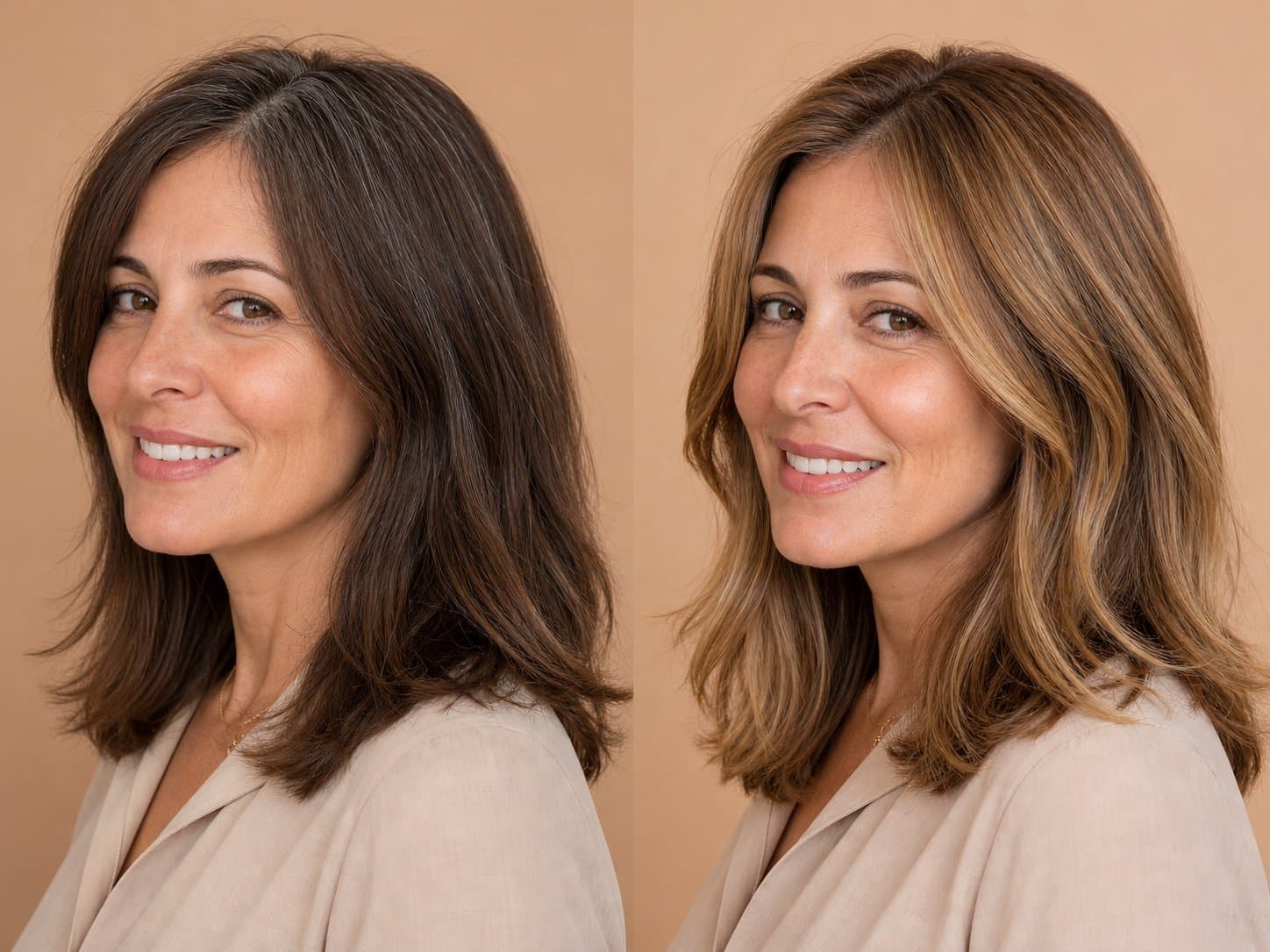 Antes y después coloración de cabello